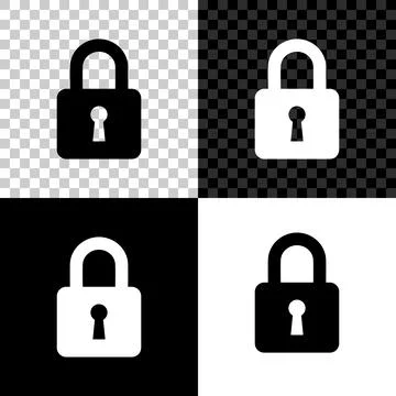 Lock icon isolated on black, white and transparent background. Padlock sign Stock Illustration