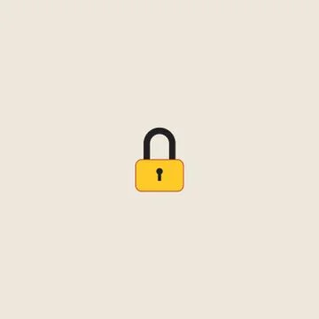 Lock icon isolated on grey background. Lock symbol for website design, mobile Illustrazione stock