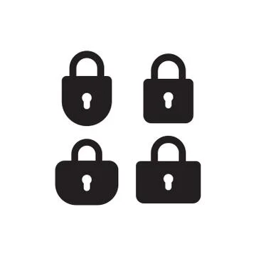 Lock icon isolated on white background Stock Illustration