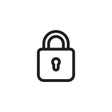 Lock icon isolated on white background Stock Illustration