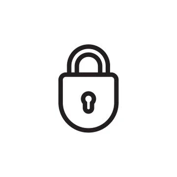 Lock icon isolated on white background Stock Illustration