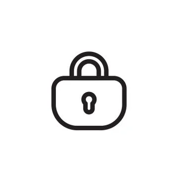 Lock icon isolated on white background Stock Illustration
