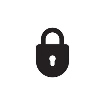 Lock icon isolated on white background Illustrazione stock
