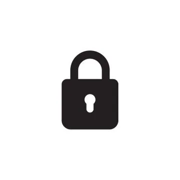 Lock icon isolated on white background Stock Illustration