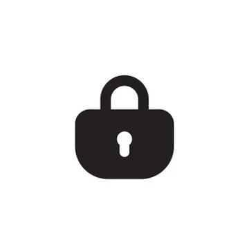 Lock icon isolated on white background Stock Illustration