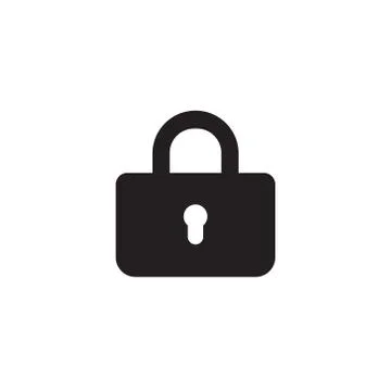 Lock icon isolated on white background Stock Illustration
