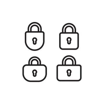Lock icon isolated on white background Stock Illustration