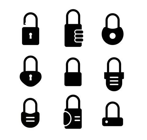 Lock icon isolated on white background. Stock Illustration