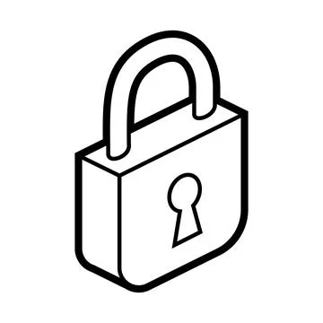 Lock icon in isometry. Image for website, app, logo, UI design. Stock Illustration