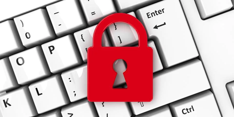 Lock icon on keyboard Stock Illustration