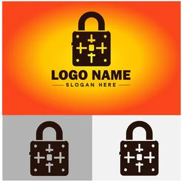 Lock icon logo safety security protection vector for business brand icon lo.. Stock Illustration
