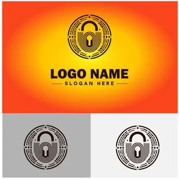Lock icon logo safety security protection vector for business brand icon lo.. Stock Illustration