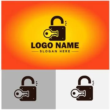 Lock icon logo safety security protection vector for business brand icon lo.. Illustrazione stock