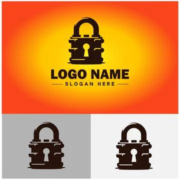 Lock icon logo safety security protection vector for business brand icon lo.. Stock Illustration