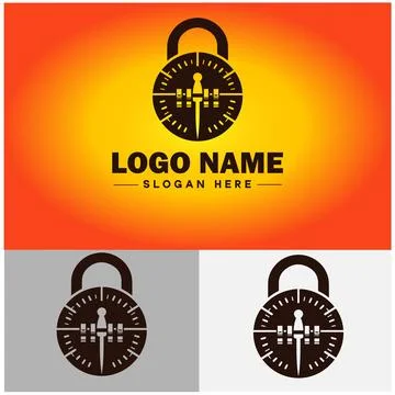 Lock icon logo safety security protection vector for business brand icon lo.. Stock Illustration