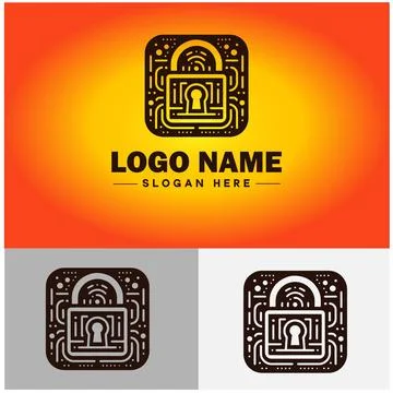 Lock icon logo safety security protection vector for business brand icon lo.. Stock Illustration