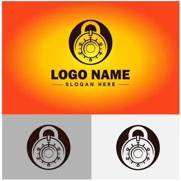 Lock icon logo safety security protection vector for business brand icon lo.. Stock Illustration