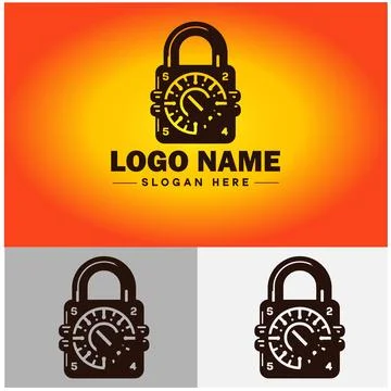 Lock icon logo safety security protection vector for business brand icon lo.. Stock Illustration