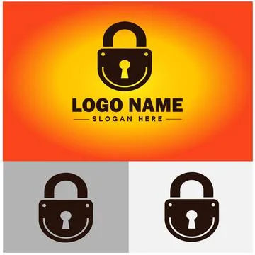 Lock icon logo safety security protection vector for business brand icon lo.. Stock Illustration