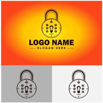 Lock icon logo safety security protection vector for business brand icon lo.. Stock Illustration
