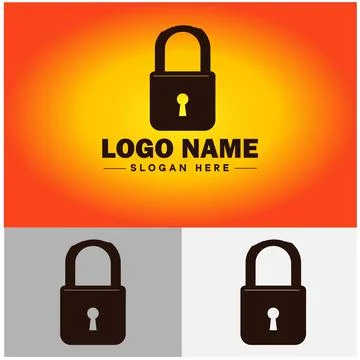 Lock icon logo safety security protection vector for business brand icon lo.. Stock Illustration