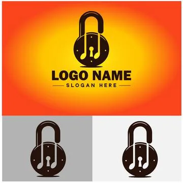 Lock icon logo safety security protection vector for business brand icon lo.. Illustrazione stock