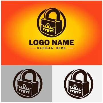 Lock icon logo safety security protection vector for business brand icon lo.. Stock Illustration