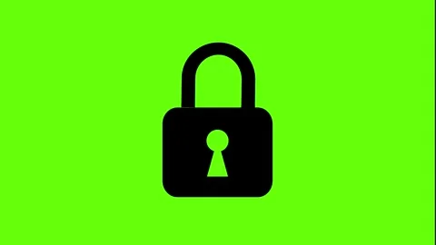 Lock Icon loop Animation on Green screen Background Representing Security, .. Stock Footage 309886687