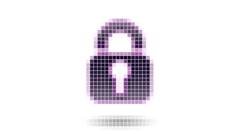 Lock icon. Looping. Video stock 61211001