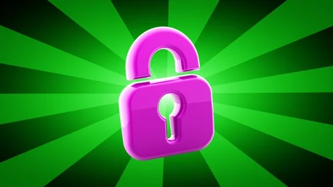 Lock icon. Looping footage has 4K resolution. 3D Illustration. Stock Footage 115981854