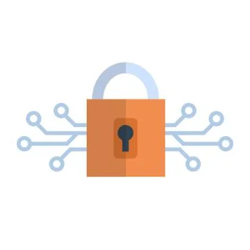 Lock Icon Media Network Data Protection Concept Stock Illustration