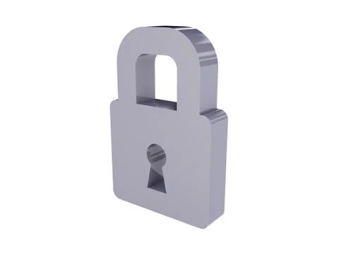 Lock icon over white background. Concept 3D illustration. 스톡 일러스트
