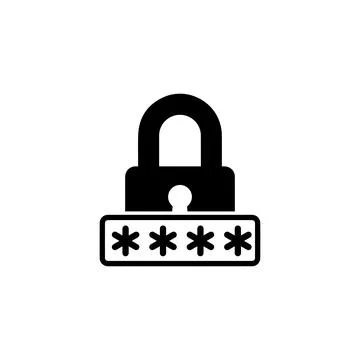 Lock Icon with Password Entry. Vector icon. Stock Illustration