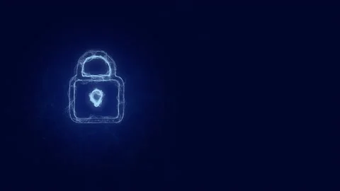 Lock icon with plexus effect. Connected lines with dots. Lines plexus Stock Footage 169311675