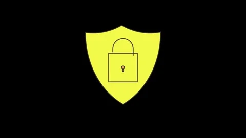Lock icon privacy open and close icon animated video Stock Footage 300374218