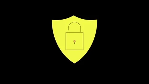 Lock icon privacy open and close icon animated video Stock Footage 300374220
