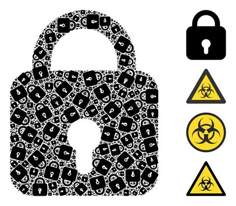 Lock Icon Recursion Mosaic Stock Illustration