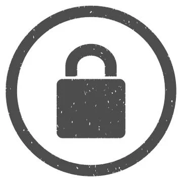 Lock Icon Rubber Stamp 스톡 일러스트