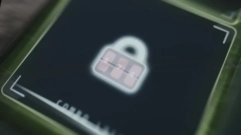 Lock icon with a secret code labeled Combo Lock Stock-Footage 335464525