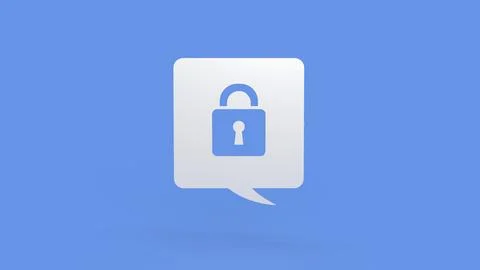 Lock icon for security concept 3d rendering Illustrazione stock