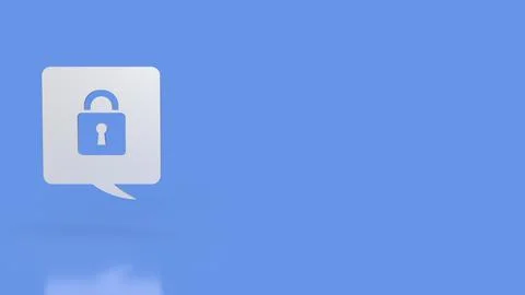 Lock icon for security concept 3d rendering Illustrazione stock