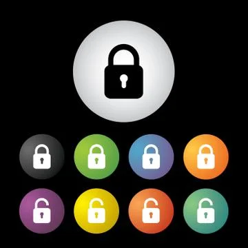Lock icon set Stock Illustration