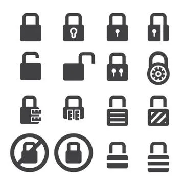 Lock icon set Stock Illustration