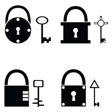 Lock icon set Stock Illustration