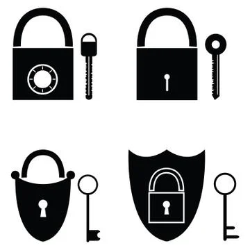 Lock icon set Stock Illustration