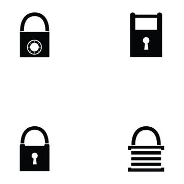 Lock icon set Stock Illustration