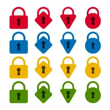 Lock icon set Stock Illustration