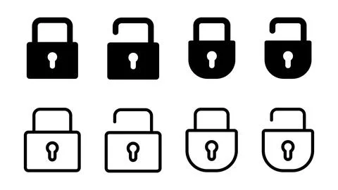 Lock icon set. Padlock icon vector. Encryption icon. Security symbol Stock Illustration