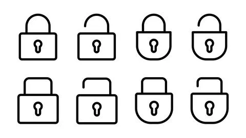 Lock icon set. Padlock icon vector. Encryption icon. Security symbol Stock Illustration