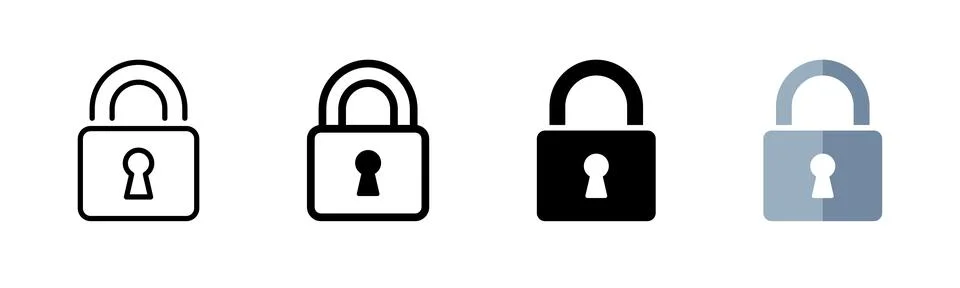Lock icon set. Padlock vector illustration. Security symbol. Safety pictogr.. Stock Illustration